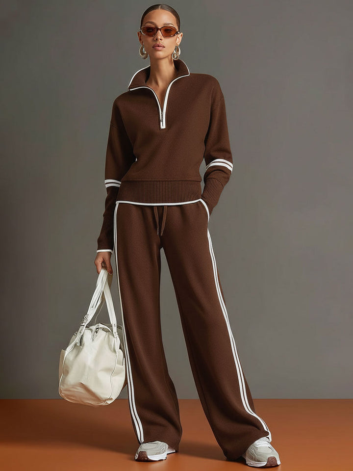 Ovia - Conjunto de dos piezas con pantalón de pierna ancha y tacto suave