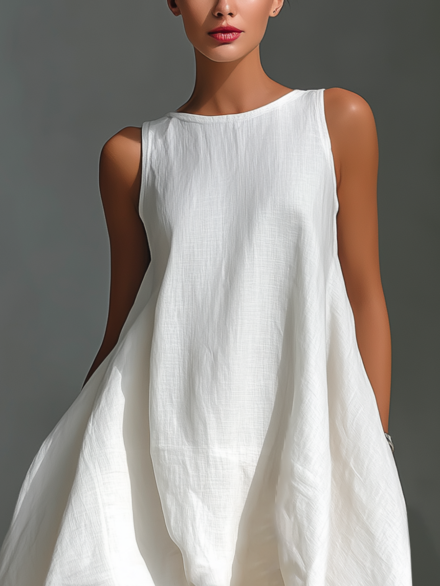Elvina - Vestido midi de lino fresco