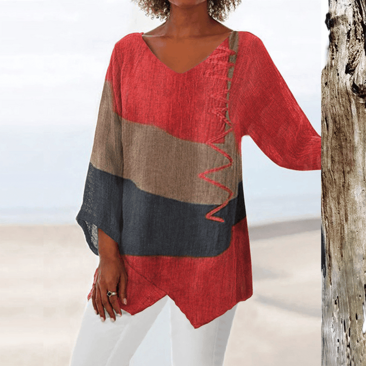 Ingrid - Blusa ligera con estampado geométrico