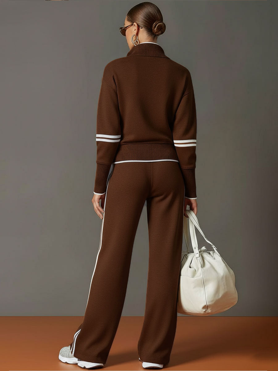 Honora - Conjunto de dos piezas con pantalón de pierna ancha y suave al tacto