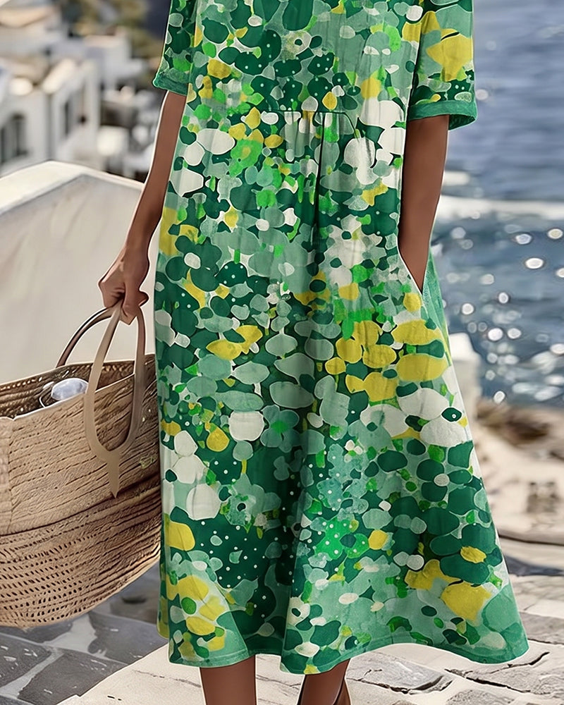 Adria - Vestido midi de corte en A de tacto suave