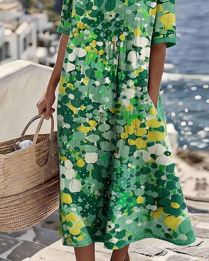 Adria - Vestido midi de corte en A de tacto suave