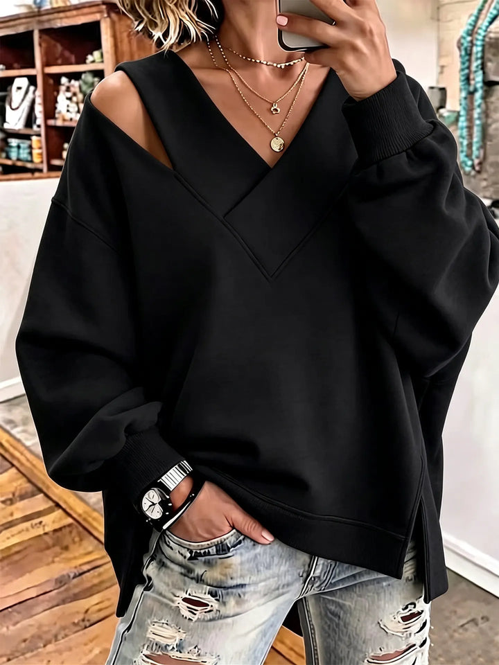 Aurelia - Sudadera de cuello en V suave al tacto