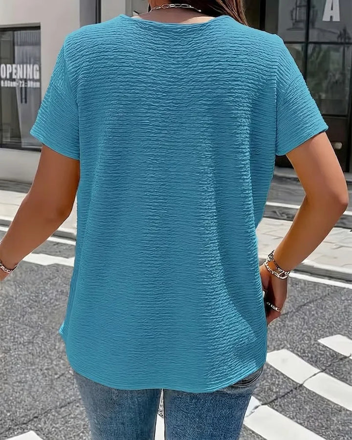 Quintessa - Blusa de escote en V con botones