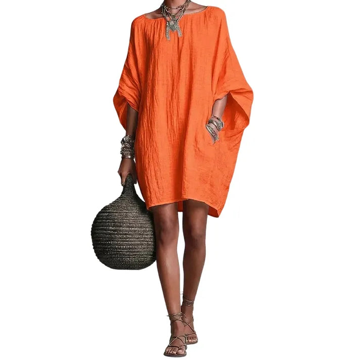 Sabina - Vestido midi de hombros descubiertos y de tacto suave