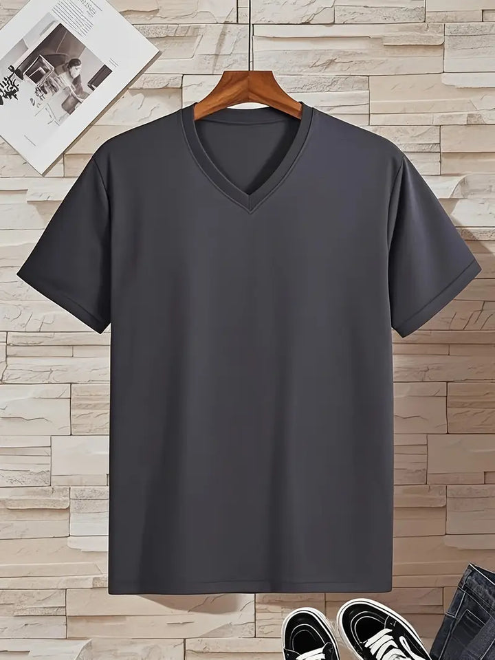 Trevor - Playera de cuello en V suave al tacto