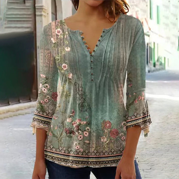 Devika - Blusa con estampado floral