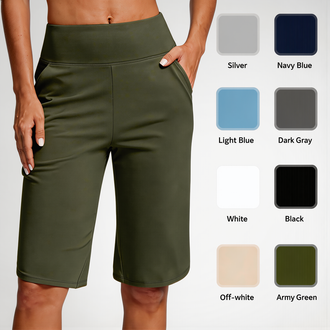 Kendall - Shorts ciclistas de tiro alto con bolsillos