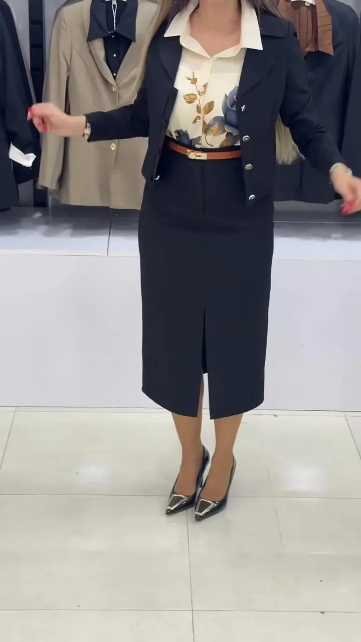 Xavina - Conjunto de blazer y falda hecho a la medida