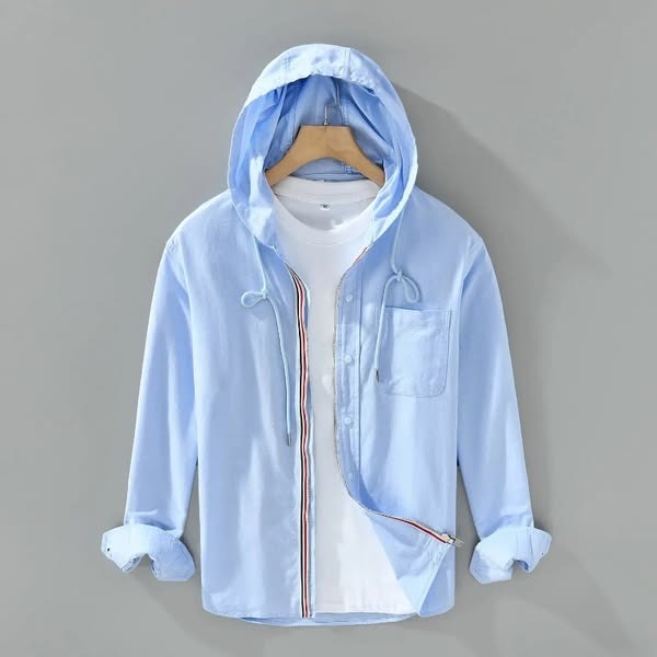 Jexon - Camisa de lino ligero con capucha