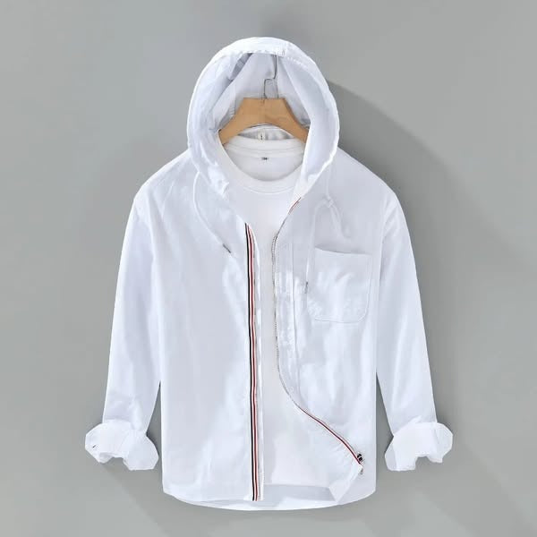 Jexon - Camisa de lino ligero con capucha