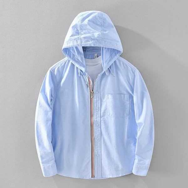 Jexon - Camisa de lino ligero con capucha