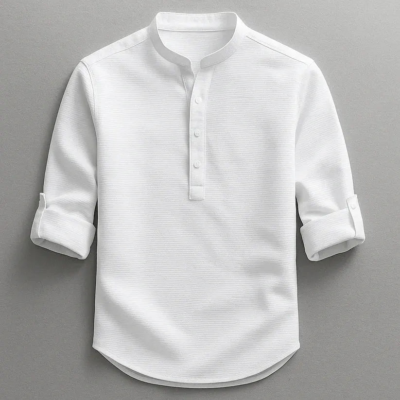 Jarvis - Camiseta Henley texturizada