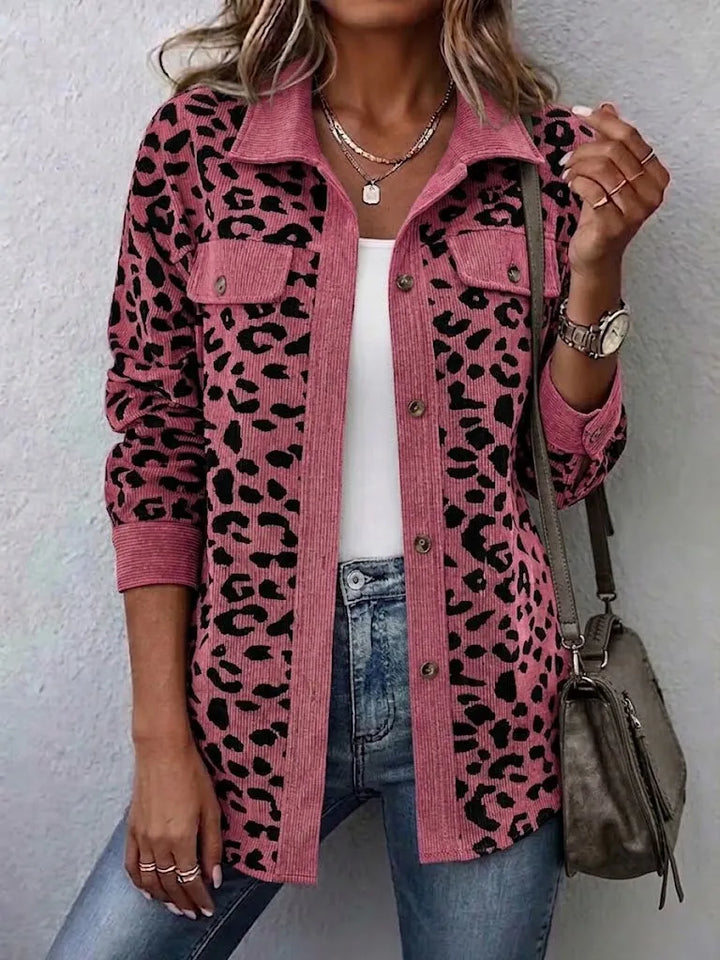 Miressia - Cárdigan abotonado con estampado animal