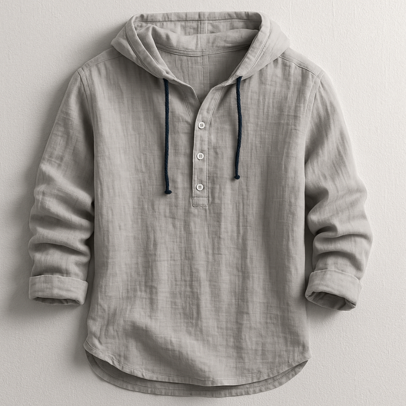 Tavrell - Camisa de lino fino con capucha