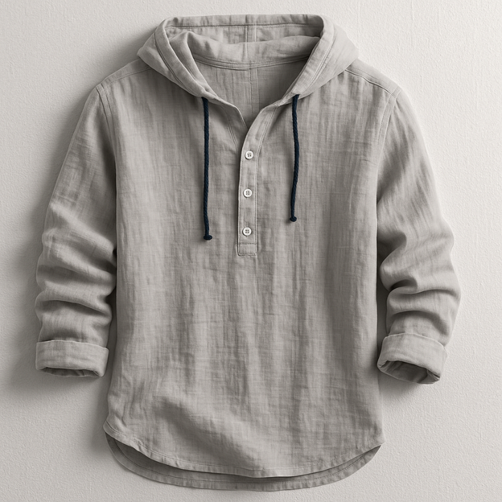 Tavrell - Camisa de lino fino con capucha