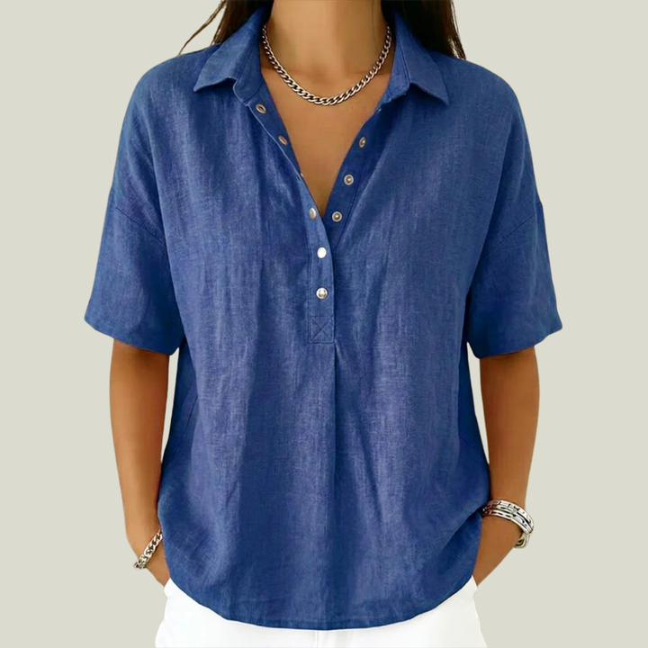 Nina - Blusa de tacto suave con cuello semialto