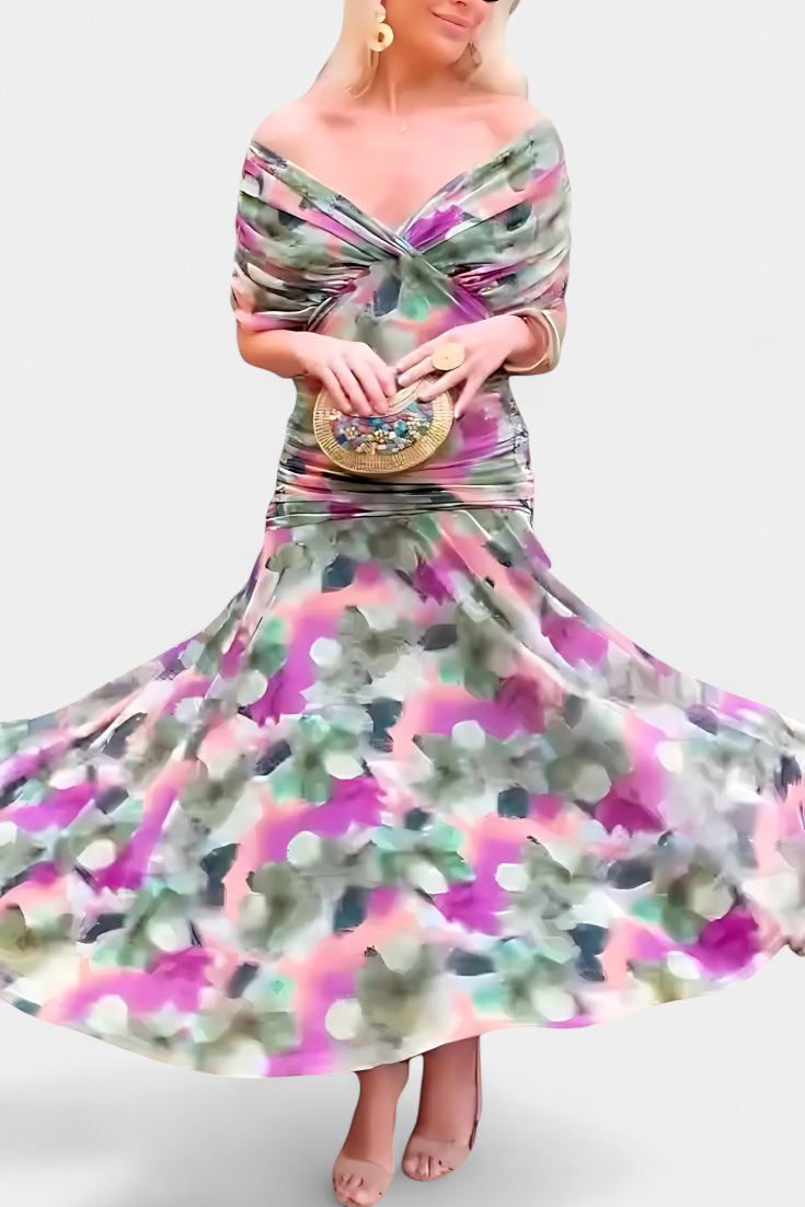 Tamsyn - Vestido maxi floral de tacto suave