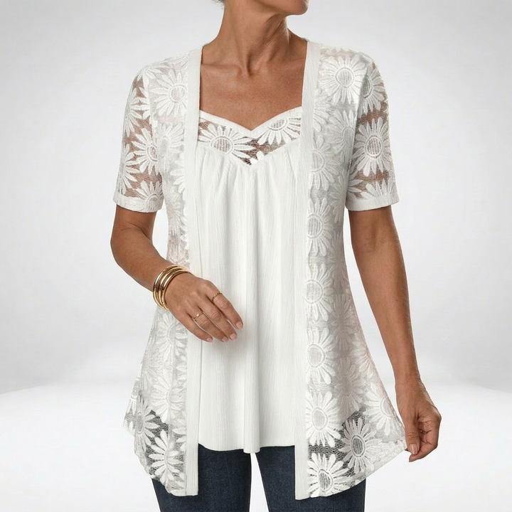 Lucette - Blusa elegante con detalles de encaje