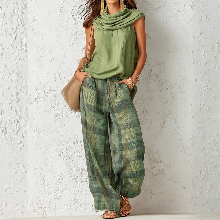 Bernice - Conjunto de dos piezas con pantalón de corte relajado