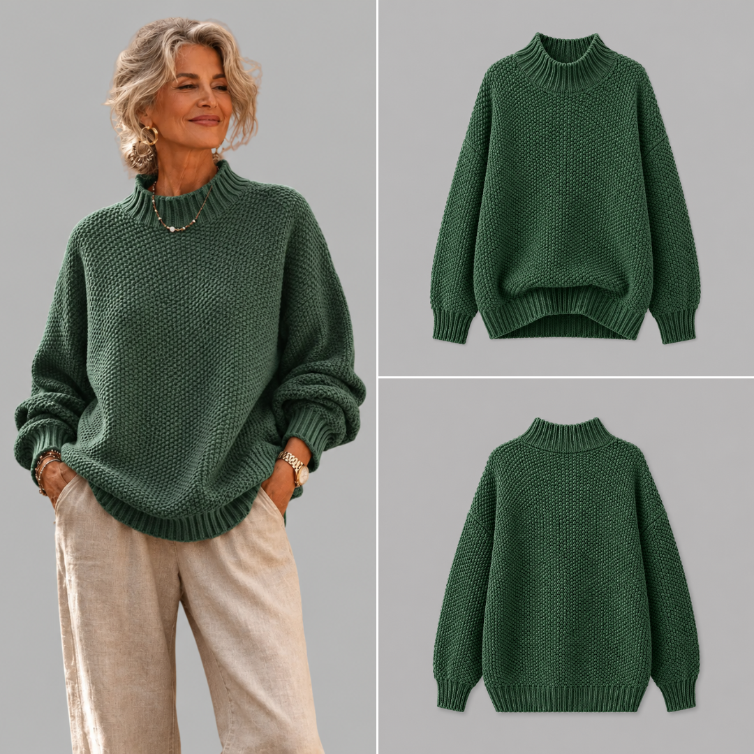 Oriane - Suéter texturizado de cuello semi alto