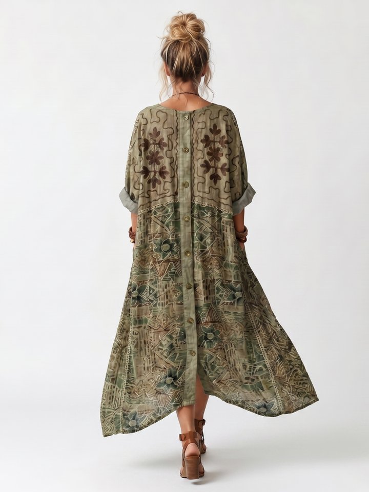 Roselisse - Vestido midi ligero con botones al frente
