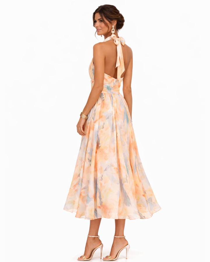 Ulani - Vestido maxi ligero con escote halter