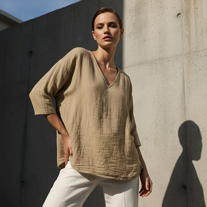 Rhianna - Blusa elegante con escote en V