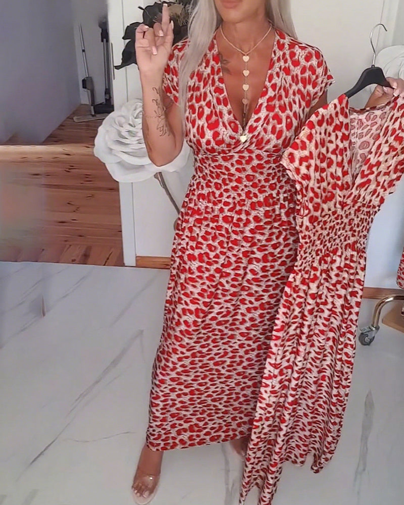 Benara - Vestido estampado con escote en V