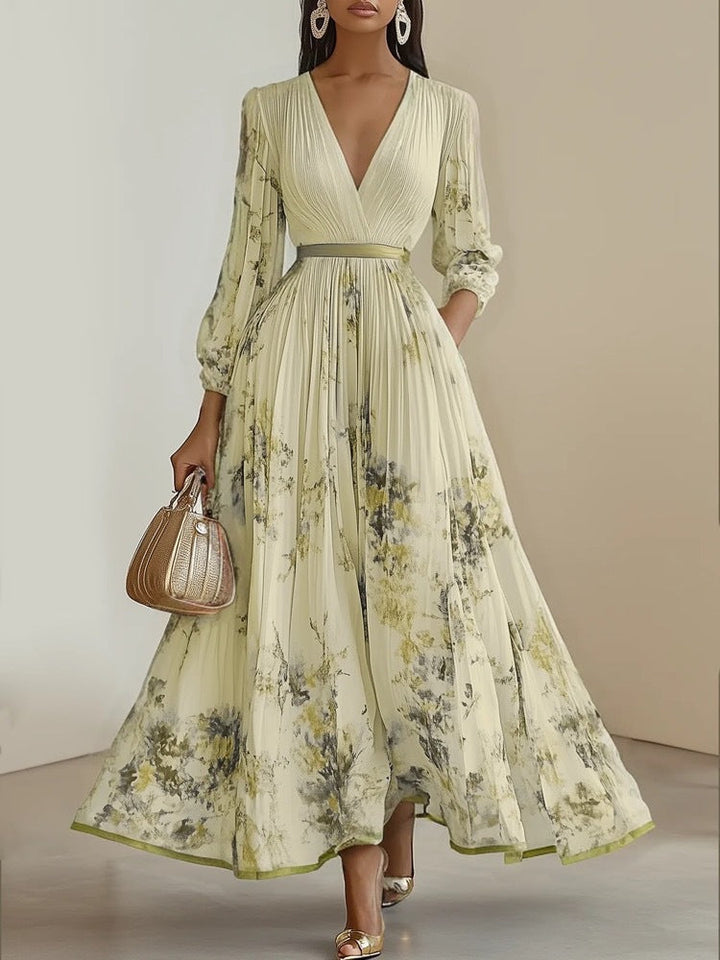 Nadia - Vestido midi plisado floral