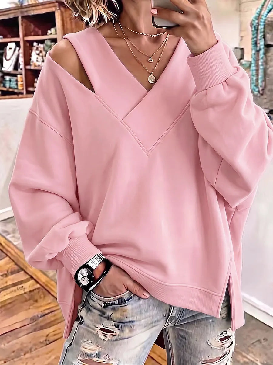 Aurelia - Sudadera de cuello en V suave al tacto