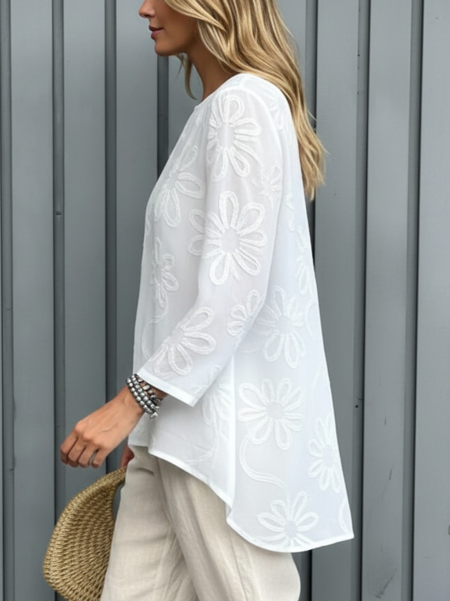 Kevara - Blusa de manga larga con acabado suave al tacto