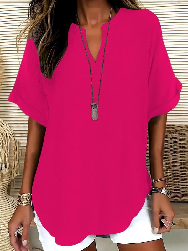Xalina - Blusa de escote con muesca y tacto suave