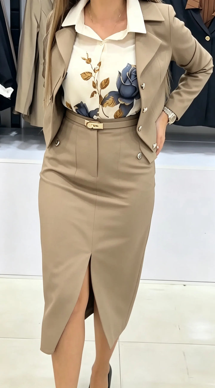 Xavina - Conjunto de blazer y falda hecho a la medida