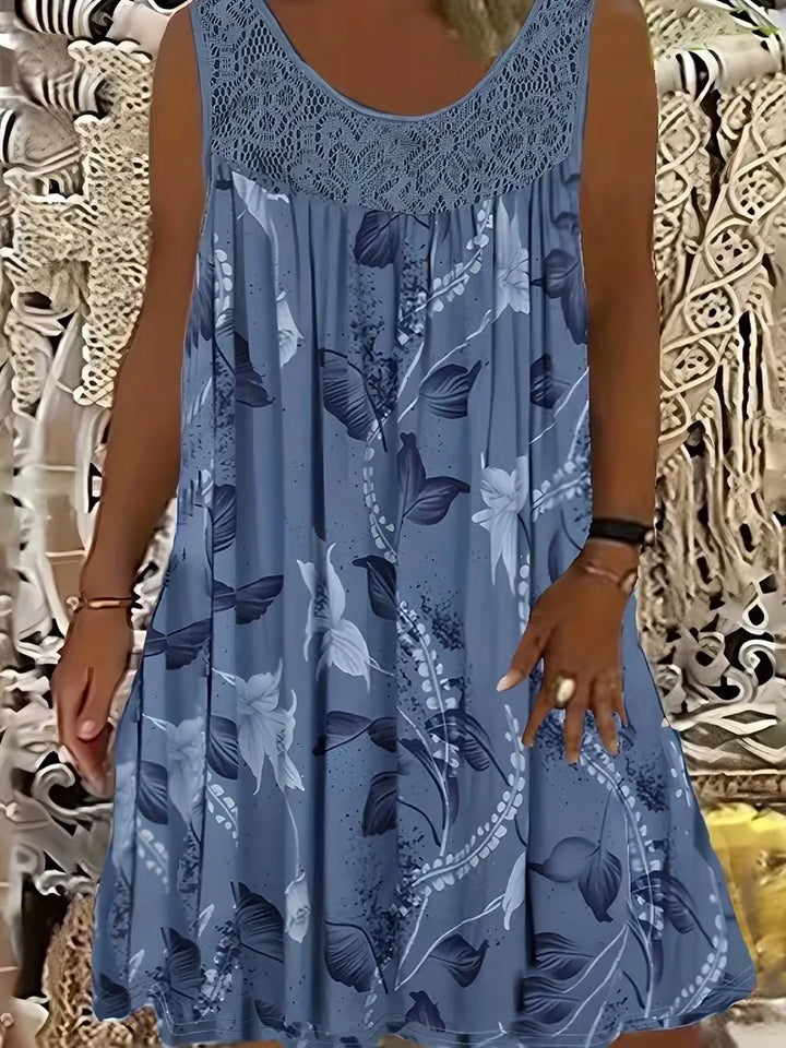 Ariadne - Vestido de silueta recta con estampado floral elegante