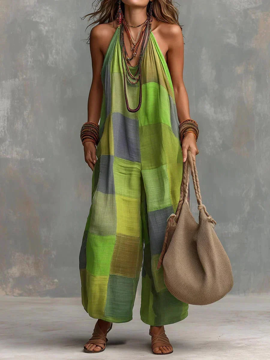 Estelina - Enterizo halter de patchwork premium