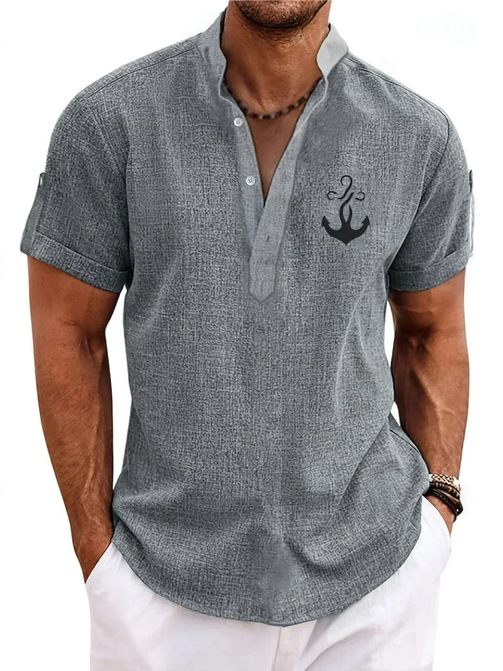 Harlan - Camisa texturizada de cuello alto