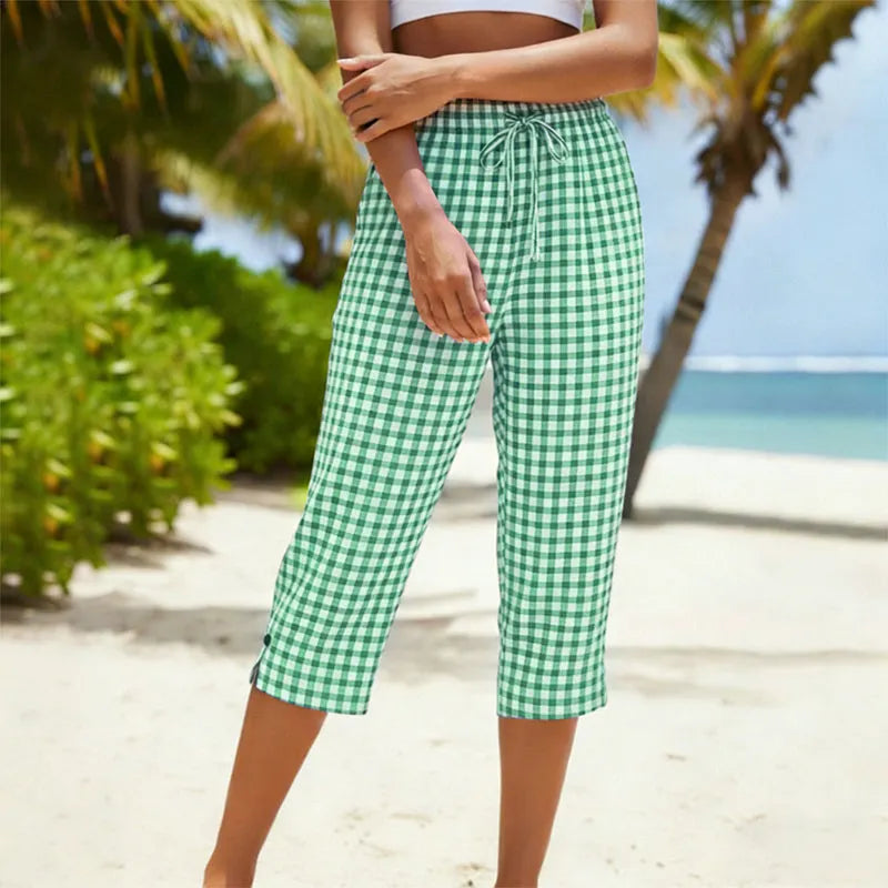 Eliska - Shorts casuales de cuadros