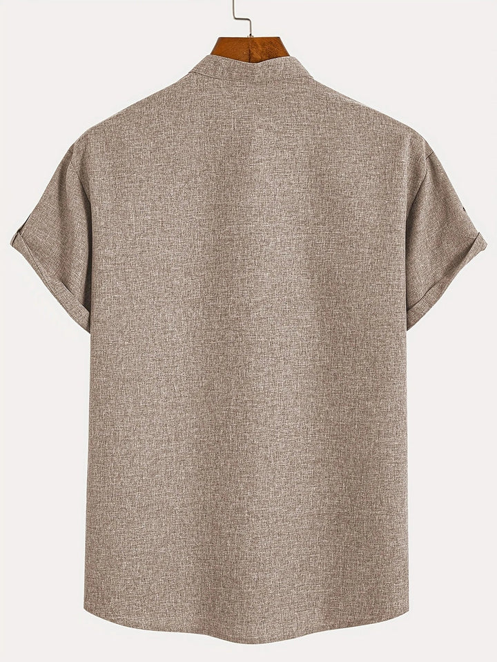 Harlan - Camisa texturizada de cuello alto