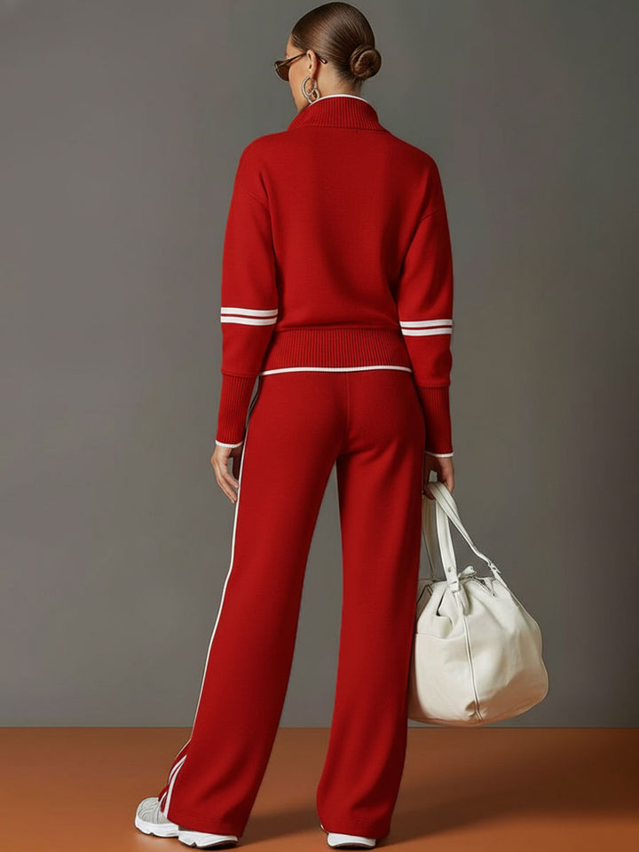 Ovia - Conjunto de dos piezas con pantalón de pierna ancha y tacto suave