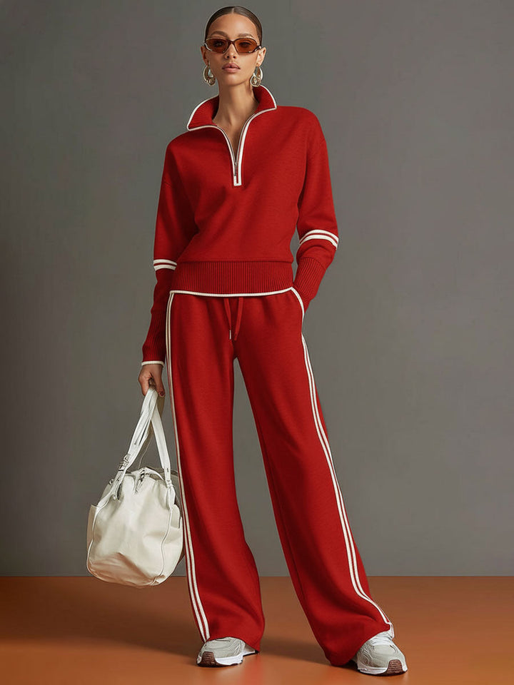 Ovia - Conjunto de dos piezas con pantalón de pierna ancha y tacto suave