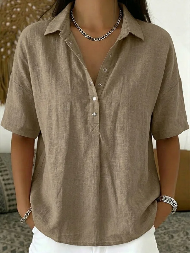 Eulalia - Blusa de tacto suave con cuello