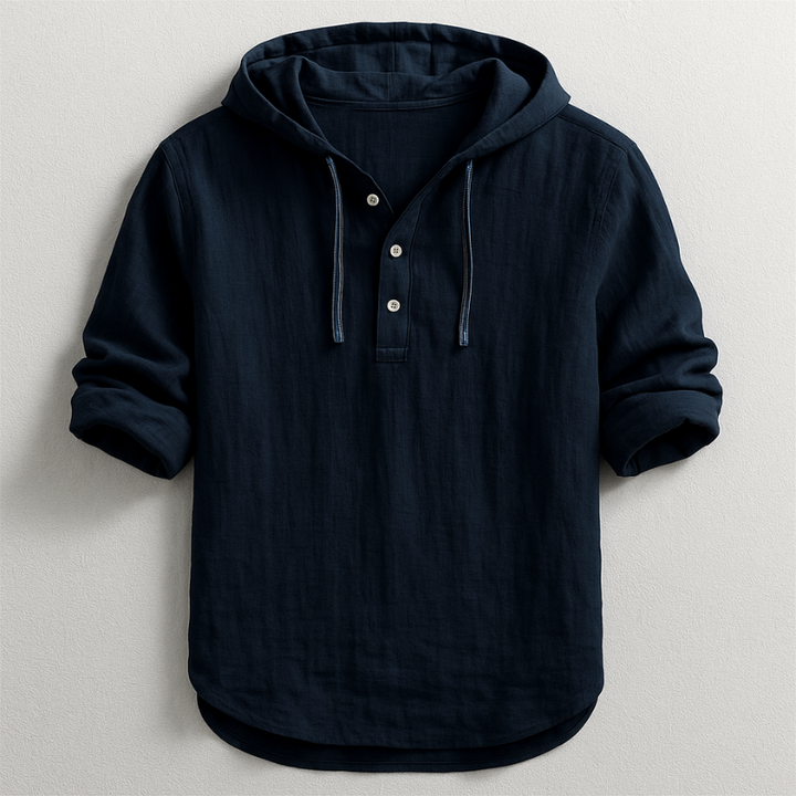 Tavrell - Camisa de lino fino con capucha