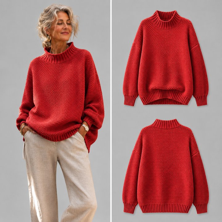 Oriane - Suéter texturizado de cuello semi alto