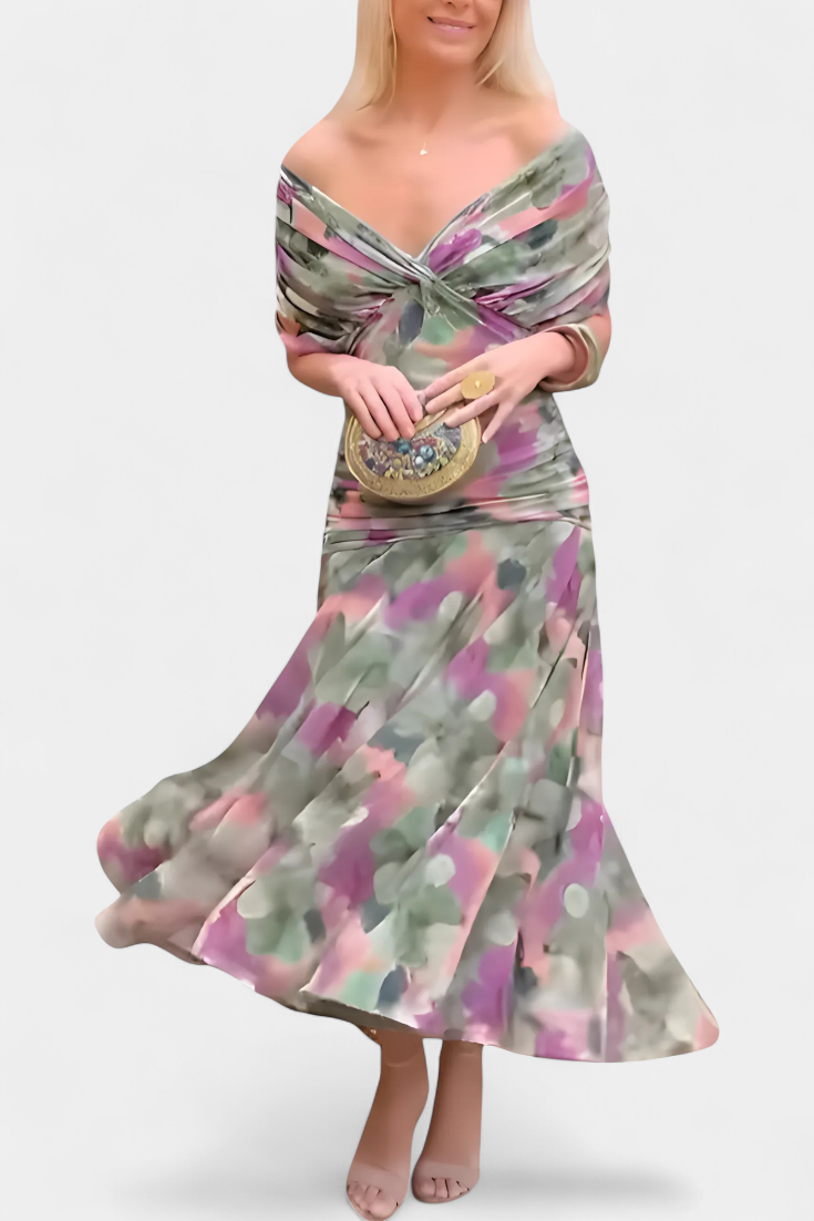 Tamsyn - Vestido maxi floral de tacto suave