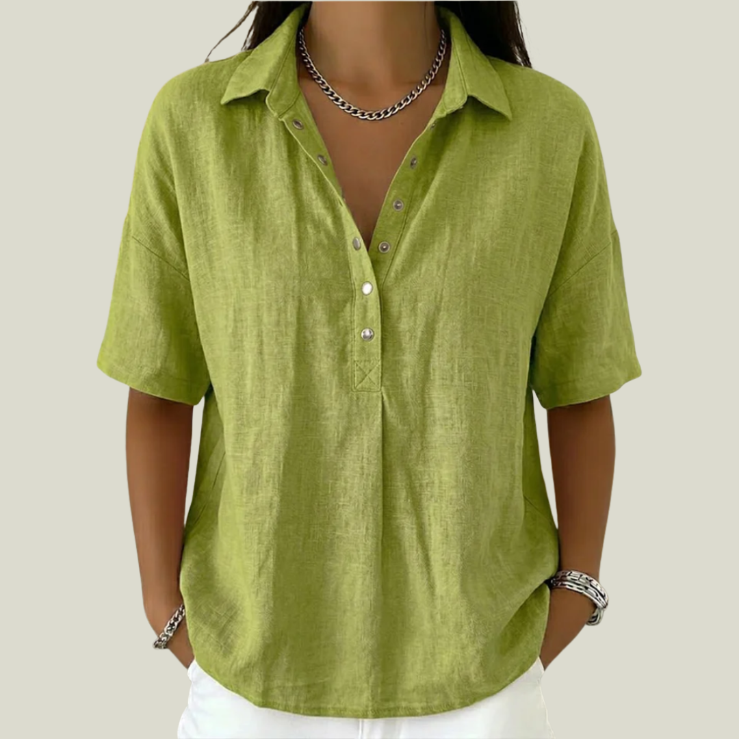 Nina - Blusa de tacto suave con cuello semialto