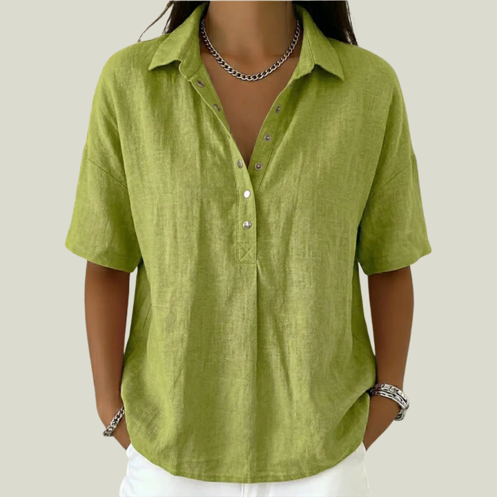 Nina - Blusa de tacto suave con cuello semialto
