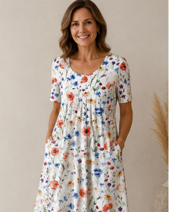 Ailith - Vestido drapeado suave al tacto
