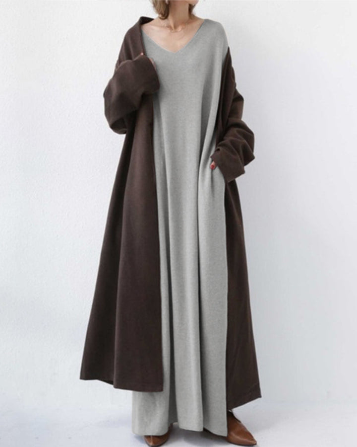 Eudora - Vestido con escote en V casual elegante