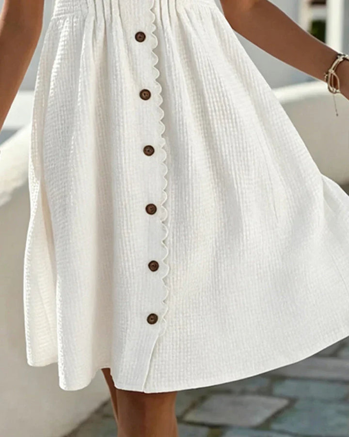 Emmara - Vestido premium de patchwork con mangas abullonadas